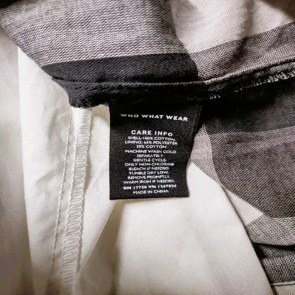 NWT Who What Wear Black Buffalo Check Off the Shoulder Dress NEW - Picture 5 of 7